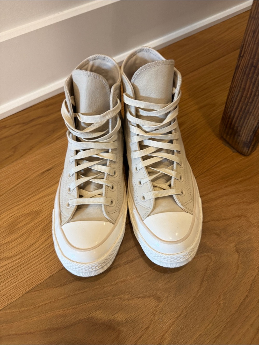 Converse High Top Sneakers in Cream/White